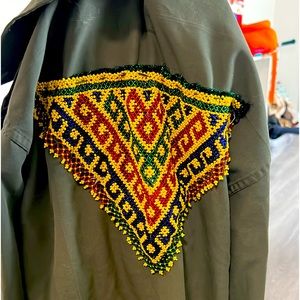 Tricia fix free people beaded long sleeve military jacket